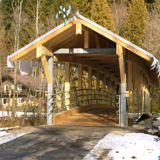 Fachwerkbrücke Leitzachsteg Fachwerkbrücke Leitzachsteg