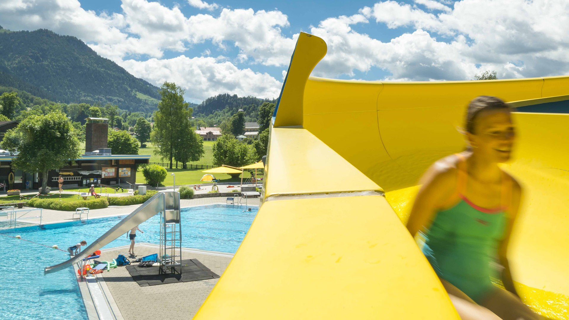 Schwimmbad Luftaufnahme
